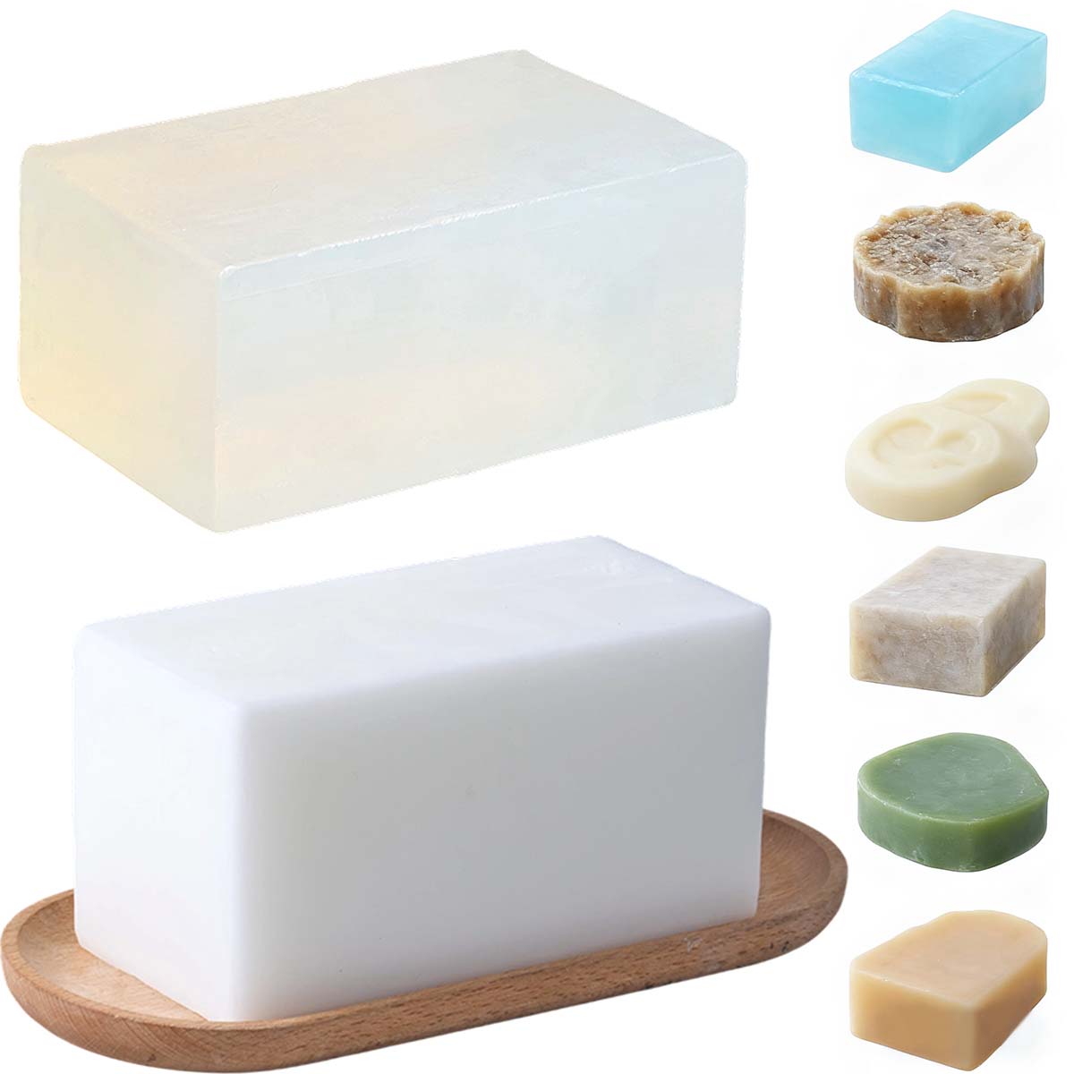 Soap Making Ingredients - قاعدة صابون بيضاء شفافة 1000 جرام،