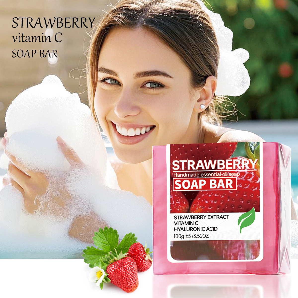 Soap Making Glycerin - صابون يدوي الصنع بزيت الفراولة العطري،