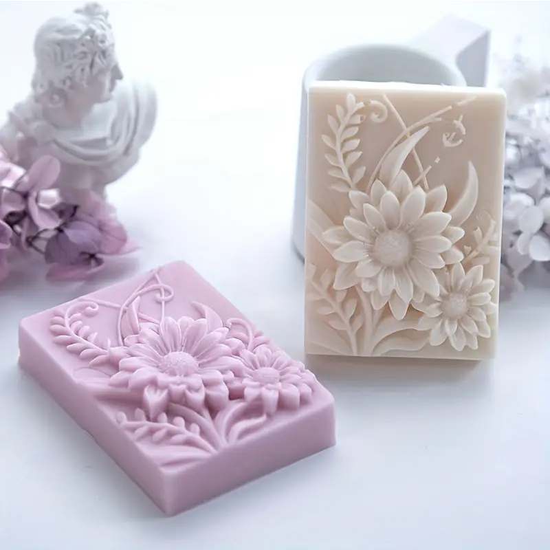 Soap Making Things - ثلاثية الأبعاد زهرة مربع الصابون قالب