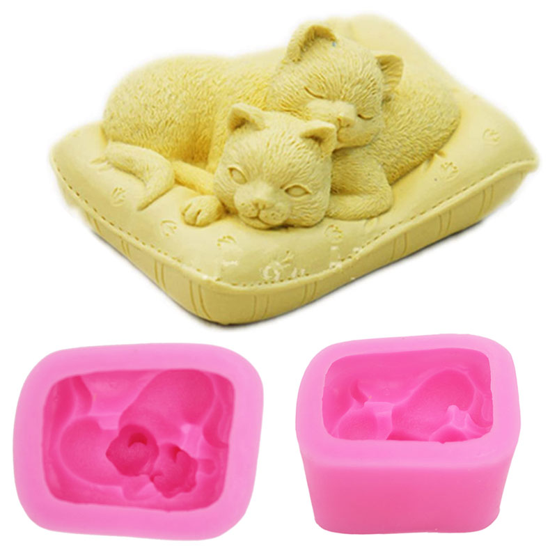 Soap Making Art - غير عصا سيليكون القط العفن 3D